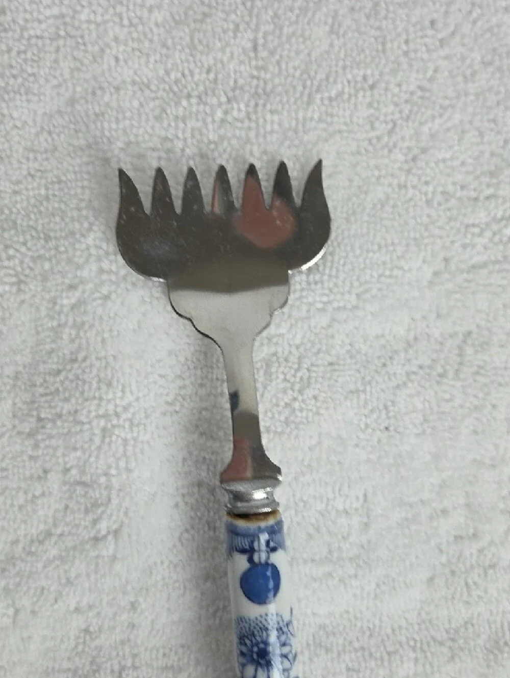 Blue Floral Ceramic Handle Pasta Server